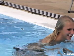 Swimming bare with stunning eurobabes
