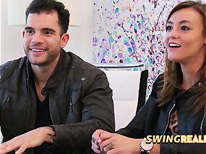 Matt and Alexis have fun around with other naughty couples at the swing house