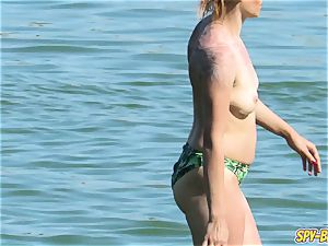 big titties first-timer Beach cougars - spycam Beach movie